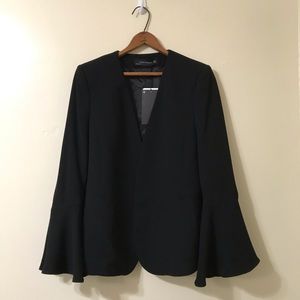 Zara Black Bell Sleeve Blazer Jacket
